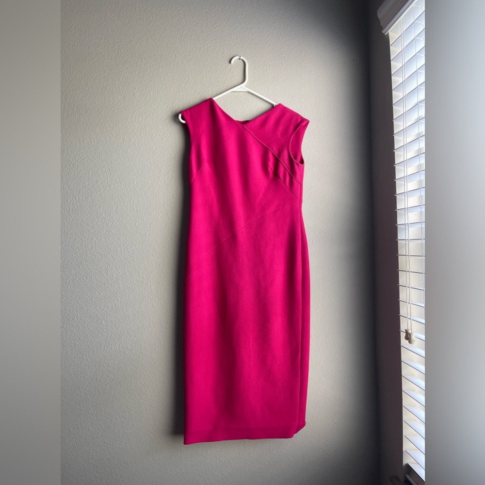 Pink Knee Length Business Dress